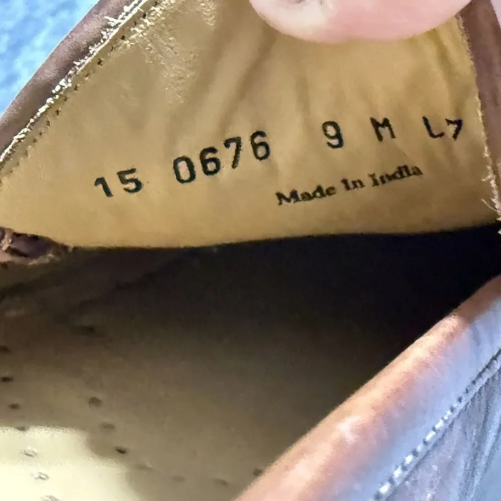 Johnston & Murphy Men 9 M Brown Woven Leather Tassel Loafers Shoes 15-0676
